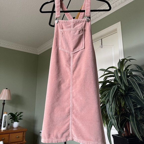 Topshop Tall Moto Pink Velvet Overall Dress - Picture 1 of 3